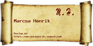 Marcsa Henrik névjegykártya